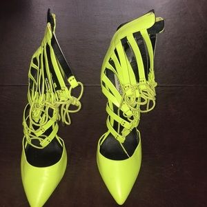 Neon green heels